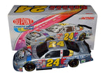 Detailed view of the Autographed 2000 Jeff Gordon #24 DuPont Racing SILVER NASCAR 2000 Diecast Car, showcasing Jeff Gordon's signature, a symbol of authenticity.