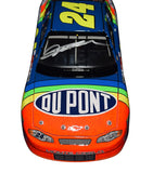 Up-close view of the AUTOGRAPHED 2000 Jeff Gordon #24 DuPont TALLADEGA DIEHARD 500 WIN Raced Version Diecast Car, featuring Jeff Gordon's authentic signature, a symbol of racing excellence.