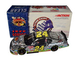Autographed 2001 Jeff Gordon #24 Looney Tunes Bugs Bunny Clear Car - Side View: Featuring authentic signatures and intricate detailing of the iconic racer, with Bugs Bunny themed design elements visible through the clear car body.
