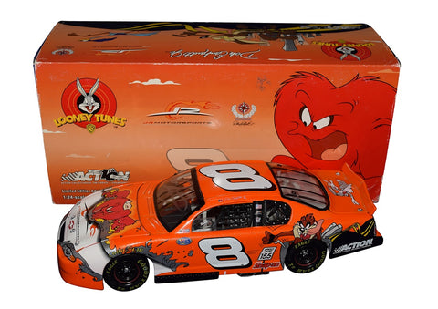 Autographed 2002 Dale Earnhardt Jr. #8 Looney Tunes Racing GOSSAMER Diecast Car: A rare collectible showcasing Earnhardt Jr.'s iconic Busch Series car, signed with precision.