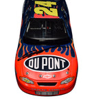 Signed Action 1/24 Scale Jeff Gordon #24 DuPont Flames Racing Vintage Diecast Car - Front View: Feel the thrill of speed with Jeff Gordon's signature prominently displayed on the front of this vintage collectible, capturing the essence of NASCAR excitement.
