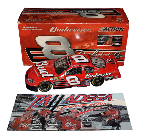AUTOGRAPHED 2003 Dale Earnhardt Jr. #8 Budweiser Racing 4X TALLADEGA WIN (Raced Version) Winston Cup Series Action Rare Snap-On 1/24 Scale NASCAR Diecast Car with COA (1 of only 8,232 produced)