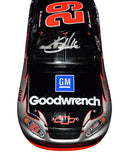 A close-up view of the AUTOGRAPHED 2003 Kevin Harvick #29 Goodwrench BRICKYARD INDY WIN Diecast Car, showcasing Kevin Harvick's authentic signature and the iconic burnout moment.