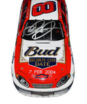 Limited Edition Autographed Dale Earnhardt Jr. Daytona Duel Diecast Car Description: High-quality image showcasing the limited edition autographed Dale Earnhardt Jr. #8 Budweiser Daytona Duel diecast car. 