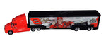 Collectible 1/64 Scale Hauler Transporter with COA Description: A side view of the collectible 1/64 scale hauler transporter featuring the authentic signature of Dale Earnhardt Jr., accompanied by a Certificate of Authenticity.