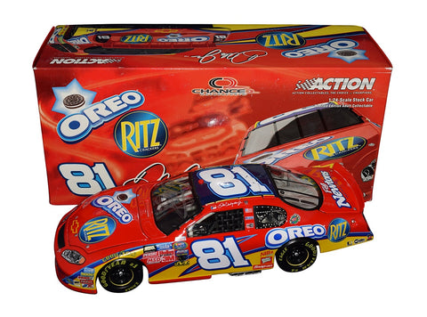 Get up close and personal with this autographed 2005 Dale Jr. #81 Oreo Ritz Racing Diecast Car. Each signature is authenticated, and every purchase includes a Certificate of Authenticity.