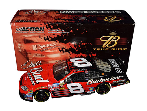 Zoom into the details of this autographed 2005 Dale Jr. #8 Budweiser 3 Doors Down Diecast Car. Each signature is authenticated, and every purchase includes a Certificate of Authenticity.