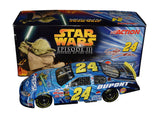 Autographed 2005 Jeff Gordon #24 Pepsi Racing Star Wars Episode III Yoda diecast car. This collectible, signed through exclusive signings and HOT Pass access, includes a Certificate of Authenticity and our lifetime authenticity guarantee. Ideal gift for NASCAR and Star Wars collectors.