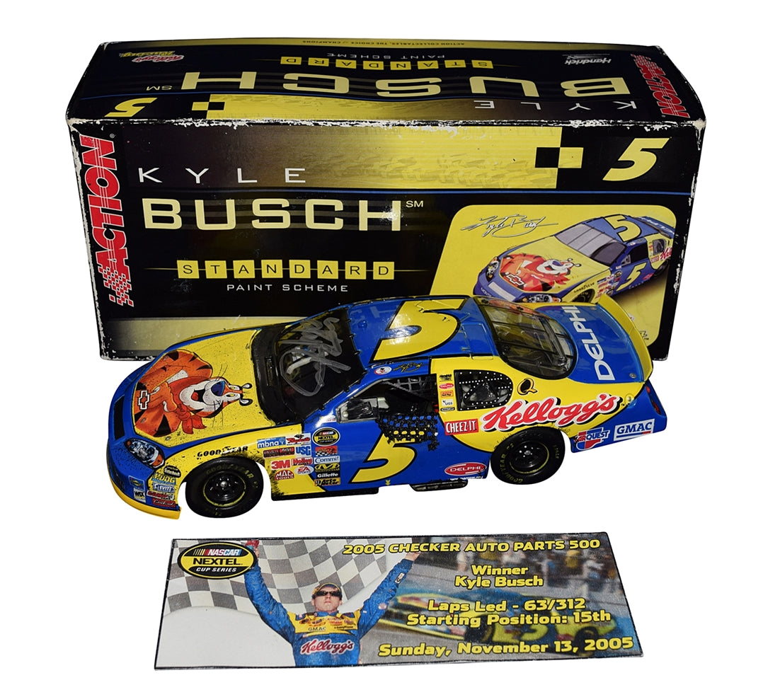 Autographed 2005 Kyle Busch #5 Kellogg's Racing Phoenix Win Diecast Car 