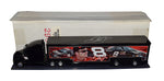 Autographed Dale Earnhardt Jr. #8 Budweiser Black Talladega Dale Sr. Tribute Hauler Description: A close-up of the autographed Dale Earnhardt Jr. #8 Budweiser Black 3 DAYS OF DALE Talladega Dale Sr. Tribute Hauler, showcasing the signature of the renowned driver.