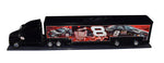 Collectible 1/64 Scale NASCAR Hauler Transporter with COA (Only 150 Made) Description: A side view of the collectible 1/64 scale NASCAR hauler transporter featuring the authentic signature of Dale Earnhardt Jr. This limited edition piece is accompanied by a Certificate of Authenticity.