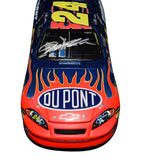 Detailed view of the Autographed 2006 Jeff Gordon #24 DuPont Flames Racing Diecast Car, showcasing Jeff Gordon's signature, symbolizing authenticity and racing legacy.