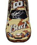 Limited Edition Autographed Dale Earnhardt Jr. Budweiser Racing DESERT CAMO Diecast Car Description: High-quality image showcasing the limited edition autographed Dale Earnhardt Jr. #88 Budweiser Racing DESERT CAMO diecast car. A powerful collectible representing patriotism and supporting the Warrior Foundation.