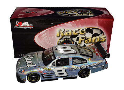 Get your hands on this autographed 2007 Dale Jr. #8 Budweiser Race Fans Only Diecast Car. Limited edition Mesma Chrome finish. Includes Certificate of Authenticity.