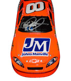 Signed Action 1/24 Scale Dale Earnhardt Jr. #8 Menards Busch Series Diecast Car - Front View: Feel the thrill of racing with Dale Earnhardt Jr.'s signature prominently displayed on the front of this collectible, honoring his memorable Busch Series races.