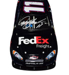 Signed 1/24 Scale Denny Hamlin #11 FedEx Freight Racing Diecast Car - Front View: Pay homage to Denny Hamlin's Chevy COT Car season with this autographed diecast car, proudly displaying the FedEx Freight Racing logo and Hamlin's authentic signature.