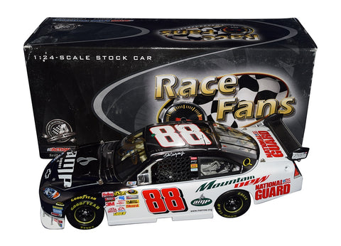 Looking for a unique gift? Consider this autographed 2008 Dale Jr. #88 AMP Diecast Car. Limited edition with Gun Metal Finish. Certificate of Authenticity included.