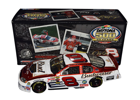 Limited edition alert! Autographed 2008 Dale Jr. #88 Budweiser Daytona 500 Winner Diecast Car, signed in Liquid Color. COA included. Perfect gift for race fans.