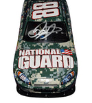 Signed Action 1/24 Scale Dale Earnhardt Jr. #88 National Guard Diecast Car - Front View: Celebrate Dale Jr.'s partnership with the National Guard with this autographed diecast car, proudly displaying the iconic livery and authentic signatures on the front.