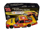 A detailed side view of the autographed 2008 Kevin Harvick #29 Shell Pennzoil Racing COT (Car of Tomorrow) diecast car, showcasing its stunning design and racing details.