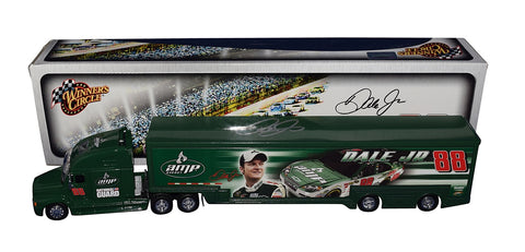 A close-up of the autographed Dale Earnhardt Jr. #88 AMP Energy Racing Winner's Circle Hauler, showcasing the signature of the renowned driver.