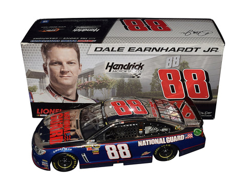 Authentic 2013 Dale Earnhardt Jr. #88 National Guard Color Chrome Diecast - Limited edition collectible, autographed by Earnhardt Jr., complete with COA. A vibrant tribute to a racing legend.