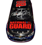 NASCAR's National Guard Tribute - 2013 Dale Earnhardt Jr. #88 National Guard Color Chrome Diecast, featuring an authentic signature. A reflection of speed and support.