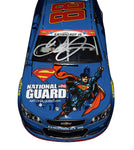 Limited Edition Autographed Dale Earnhardt Jr. National Guard SUPERMAN Diecast Car Description: High-quality image showcasing the limited edition autographed Dale Earnhardt Jr. #88 National Guard SUPERMAN diecast car. A thrilling collectible combining the world of NASCAR and the legendary Superman franchise.