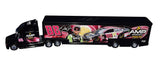 A side view of the collectible 1/64 scale NASCAR hauler transporter featuring the authentic signature of Dale Earnhardt Jr. This NASCAR Authentics hauler comes with a Certificate of Authenticity.