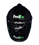 AUTOGRAPHED 2016 Denny Hamlin #11 FedEx Ground (Joe Gibbs Racing Anniversary) Signed NASCAR Official Replica Mini Helmet with COA