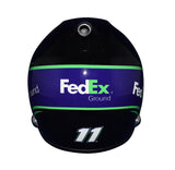 AUTOGRAPHED 2016 Denny Hamlin #11 FedEx Ground (Joe Gibbs Racing Anniversary) Signed NASCAR Official Replica Mini Helmet with COA