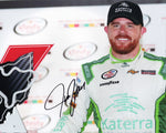 Autographed 2016 Justin Marks #42 Katerra Racing Xfinity Victory Lane Photo - Close-up view of Justin Marks' signature on the picture.