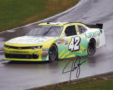 Perfect Gift for Racing Fans - Autographed Justin Marks Mid-Ohio Race Win NASCAR Photo capturing the excitement of victory celebration.