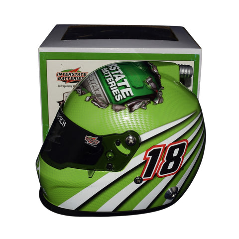 AUTOGRAPHED 2016 Kyle Busch #18 Interstate Batteries (Joe Gibbs Racing Anniversary) Rare Signed Official Replica NASCAR Collectible Mini Helmet with COA