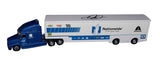 A side view of the collectible 1/64 scale NASCAR hauler transporter featuring the authentic signature of Dale Earnhardt Jr. This NASCAR Authentics hauler comes with a Certificate of Authenticity.