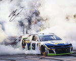 This autographed 8x10 inch photo features Chase Elliott’s 2018 Dover Playoffs victory burnout. Signed by Elliott, it is a must-have collectible with COA for authenticity.
