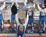 This 8x10 inch signed photo of Chase Elliott captures his historic 2020 Phoenix race win, with Elliott proudly holding his Championship Trophy. A perfect NASCAR collectible.