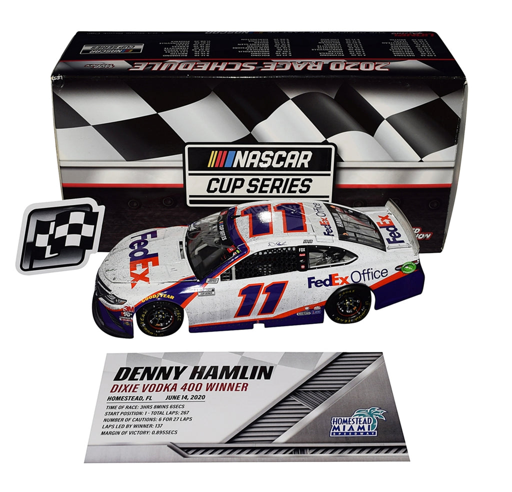 DENNY HAMLIN 2020 DOVER WIN RACED VERSION FEDEX OFFICE #11 TOYOTA 1/24  ACTION COLLECTOR SERIES