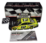 Own a piece of NASCAR history with this autographed 1/24 scale Ryan Blaney diecast car, commemorating his thrilling TALLADEGA WIN in 2020.