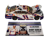 Celebrate Denny Hamlin's incredible victory with the Autographed 2021 #11 FedEx Racing Las Vegas Win Diecast Car. Limited to just 149, this collector's gem bears the number #017 and boasts exclusive signatures acquired through public/private signings and HOT Pass access. COA included – the ultimate gift for racing enthusiasts and collectors.