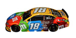 Elevate your collection with the Autographed 2021 Kyle Busch #18 M&M's Toyota 30th Anniversary Diecast Car, a rare limited edition #1183 of 1,548. This collector's gem features exclusive signatures obtained through special public/private signings and HOT Pass garage access. COA included – ideal for NASCAR fans and collectors.