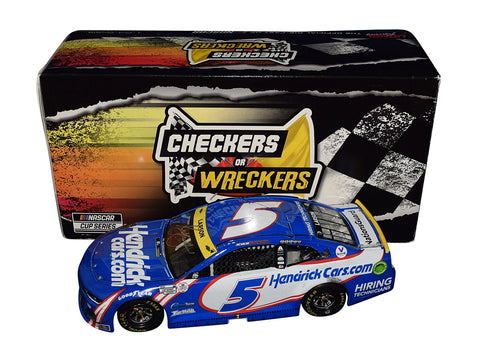 Authentic 2021 Kyle Larson #5 Checkers or Wreckers Diecast Car - Limited edition #0546, autographed by Larson, complete with COA. A tribute to fearless racing.