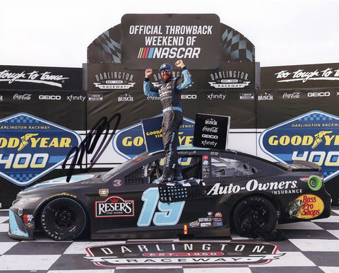 Add this genuine Martin Truex Jr. autographed 8x10 inch NASCAR photo to your memorabilia collection, featuring the iconic Victory Lane celebration from his 2021 Darlington win. Limited availability – don't wait!