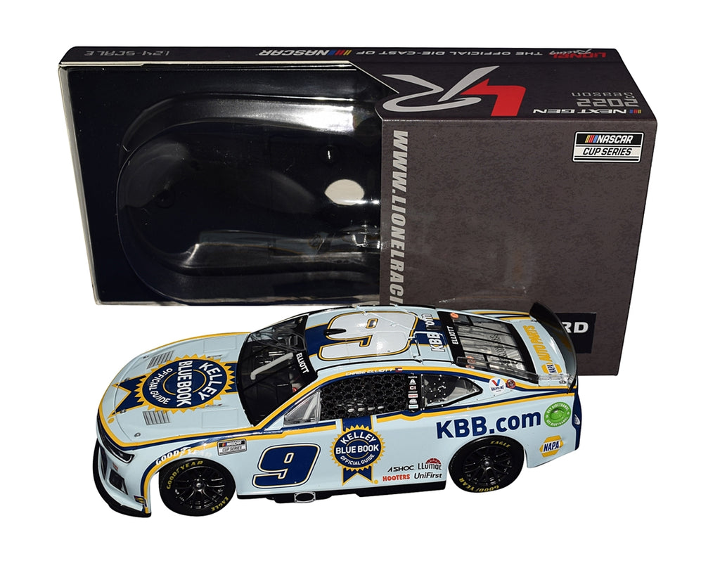 AUTOGRAPHED 2022 Chase Elliott #9 Kelley Blue Book (Bristol Dirt Race Car)  Next Gen Signed Lionel 1/24 Scale NASCAR Diecast Car with COA (#649 of only 