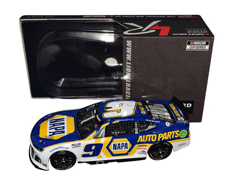 Limited edition 2022 Chase Elliott #9 NAPA Racing diecast car - only 2,880 produced worldwide. This collector's item features Elliott's authentic signature and includes a Certificate of Authenticity for added assurance of its uniqueness.