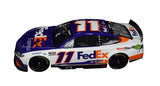 Elevate your collection with the Autographed 2022 Denny Hamlin #11 FedEx Express Racing Diecast Car, a rare limited edition #0574 of 1,008. This collector's gem features exclusive signatures obtained through special public/private signings and HOT Pass garage access. COA included – ideal for NASCAR fans and collectors.