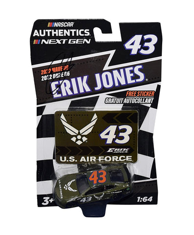 Ignite your passion for motorsports with the genuine autographed Erik Jones #43 U.S. Air Force Next Gen Camaro diecast car, a perfect addition to any fan's display, meticulously crafted and guaranteed for authenticity.