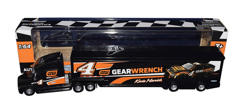 AUTOGRAPHED 2022 Kevin Harvick #4 Gear Wrench Team (Stewart-Haas Racing) NASCAR Authentics Collectible 1/64 Scale Transporter Hauler with COA