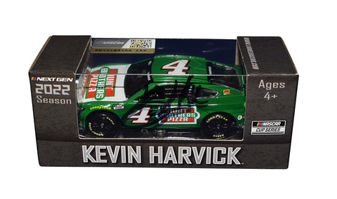 Add this AUTOGRAPHED 2022 Kevin Harvick #4 Hunt Brothers Pizza Racing Diecast Car to your NASCAR collection, featuring a meticulously designed 1/64 scale model that showcases the essence of Next Gen Mustang racing, complete with Kevin Harvick's autograph for the ultimate collector's experience.