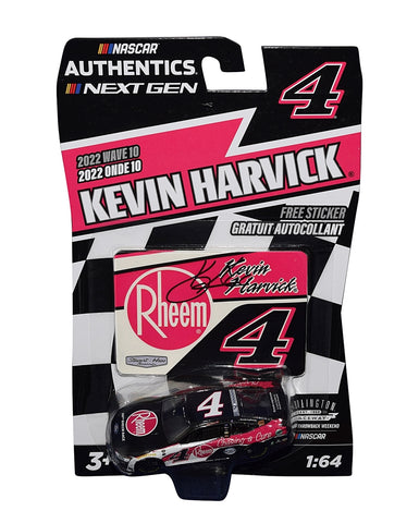 Collector's delight: AUTOGRAPHED 2022 Kevin Harvick #4 Rheem DARLINGTON THROWBACK Diecast Car, a tribute to NASCAR history and an exceptional addition for fans and collectors.
